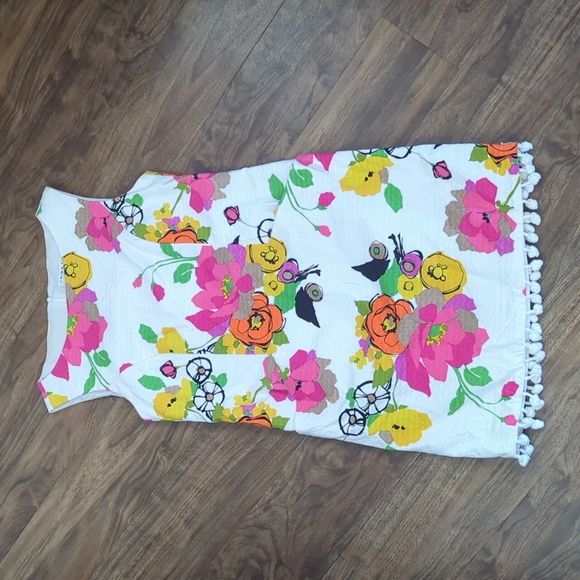 Trina Turk Floral Pom-pom Fringe Shift Dress - Picture 2 of 13